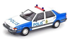 1:18 1990 Saab 9000 CD Turbo Swedish Police 경찰차 모형 다이캐스트